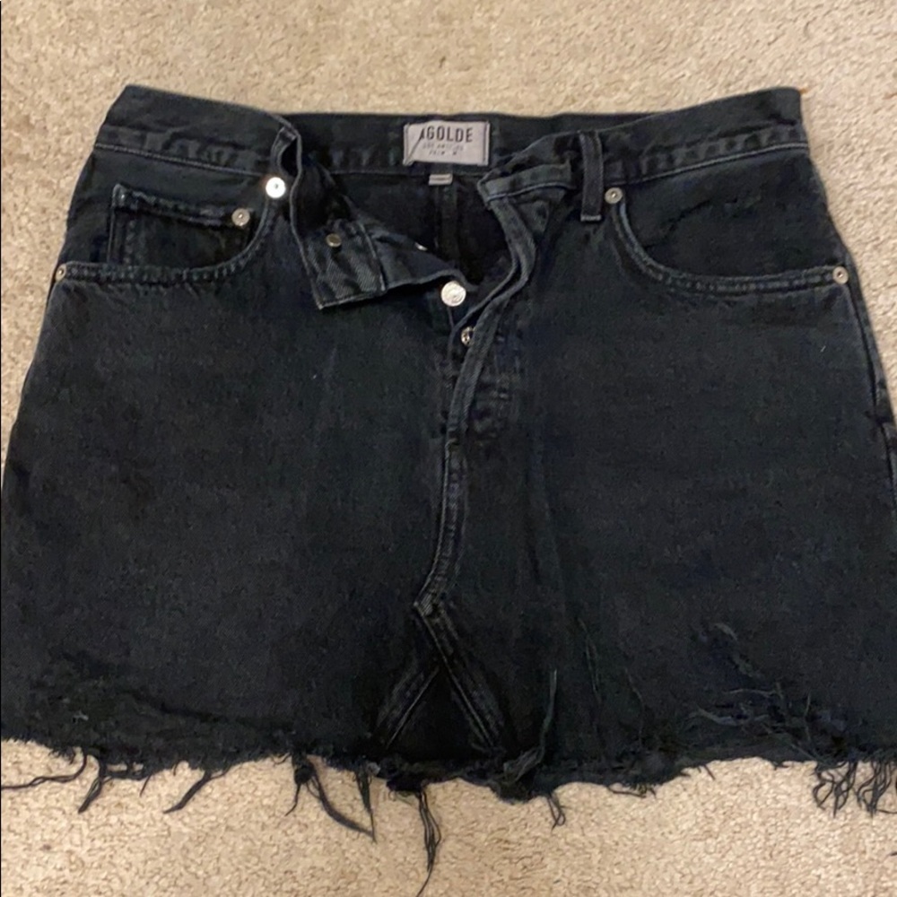 Agolde black jean skirt